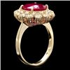 Image 2 : 14K YELLOW GOLD 4.00CT RUBY 1.15CT DIAMOND RING