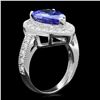 Image 2 : 14K WHITE GOLD 4.00CT TANZANITE 1.15CT DIAMOND RING