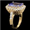 Image 2 : 14K YELLOW GOLD 7.60CT TANZANITE 1.80CT DIAMOND RING