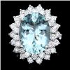 Image 1 : 14K WHITE GOLD 8.00CT AQUAMARINE 2.50CT DIAMOND RING