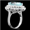 Image 2 : 14K WHITE GOLD 8.00CT AQUAMARINE 2.50CT DIAMOND RING