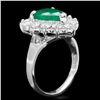 Image 2 : 14K WHITE GOLD 2.70CT EMERALD 1.50CT DIAMOND RING