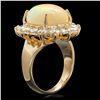 Image 2 : 14K YELLOW GOLD 6.00CT OPAL 1.85CT DIAMOND RING