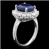 Image 2 : 14K WHITE GOLD 6.00CT SAPPHIRE 1.40CT DIAMOND RING