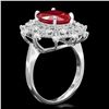 Image 2 : 14K WHITE GOLD 5.00CT RUBY 0.70CT DIAMOND RING