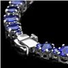 Image 3 : 14K WHITE GOLD 50CT SAPPHIRE 2.00CT DIAMOND NECKLACE