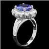 Image 2 : 14K WHITE GOLD 3.50CT TANZANITE 1.20CT DIAMOND RING