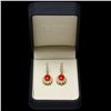 Image 4 : 14K YELLOW GOLD 4.00CT CORAL 1.50CT DIAMOND EARRINGS