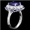 Image 2 : 14K WHITE GOLD 5.35CT SAPPHIRE 0.35CT DIAMOND RING