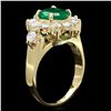 Image 2 : 14K YELLOW GOLD 1.50CT EMERALD 1.25CT DIAMOND RING