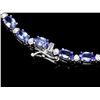 Image 2 : 14K W GOLD 23.50CT TANZANITE 1.25CT DIAMOND NECKLACE