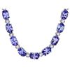 Image 6 : 14K W GOLD 23.50CT TANZANITE 1.25CT DIAMOND NECKLACE