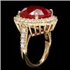 Image 2 : 14K YELLOW GOLD 15.00CT RUBY 1.40CT DIAMOND RING