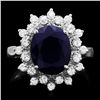 Image 1 : 14K WHITE GOLD 4.00CT SAPPHIRE 0.70CT DIAMOND RING