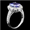 Image 2 : 14K WHITE GOLD 3.00CT TANZANITE 1.40CT DIAMOND RING