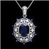 Image 1 : 14K WHITE GOLD 5CT SAPPHIRE 0.70CT DIAMOND PENDANT