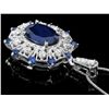 Image 2 : 14K WHITE GOLD 5CT SAPPHIRE 0.70CT DIAMOND PENDANT