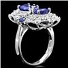 Image 2 : 14K WHITE GOLD 3.5CT SAPPHIRE 1.00CT DIAMOND RING