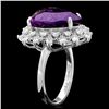 Image 2 : 14K WHITE GOLD 8.50CT AMETHYST 0.90CT DIAMOND RING