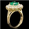 Image 2 : 14K YELLOW GOLD 1.70CT EMERALD 1.45CT DIAMOND RING