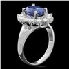 Image 2 : 14K WHITE GOLD 4.00CT SAPPHIRE 1.00CT DIAMOND RING