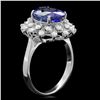 Image 2 : 14K WHITE GOLD 3.50CT TANZANITE 0.60CT DIAMOND RING