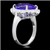 Image 2 : 14K WHITE GOLD 10.00CT TANZANITE 0.90CT DIAMOND RING