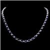 Image 1 : 14K WHITE GOLD 37CT SAPPHIRE 1.85CT DIAMOND NECKLACE