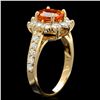 Image 2 : 14K YELLOW GOLD 2.40CT GARNET 1CT DIAMOND RING