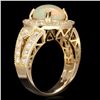 Image 2 : 14K YELLOW GOLD 2.40CT OPAL 1.20CT DIAMOND RING