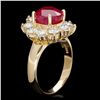 Image 2 : 14K YELLOW GOLD 4.00CT RUBY 1.70CT DIAMOND RING