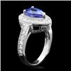 Image 2 : 14K WHITE GOLD 2.50CT TANZANITE 1.00CT DIAMOND RING