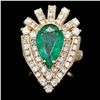 Image 1 : 14K YELLOW GOLD 3.00CT EMERALD 2.00CT DIAMOND RING