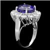 Image 2 : 14K WHITE GOLD 7.50CT TANZANITE 2.50CT DIAMOND RING