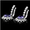 Image 2 : 14K WHITE GOLD 5CT TANZANITE 1.60CT DIAMOND EARRINGS