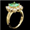 Image 2 : 14K YELLOW GOLD 1.50CT EMERALD 1.35CT DIAMOND RING