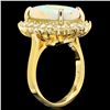 Image 2 : 14K YELLOW GOLD 4.00CT OPAL 1.00CT DIAMOND RING