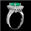 Image 2 : 14K WHITE GOLD 1.50CT EMERALD 1.15CT DIAMOND RING