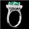 Image 2 : 14K WHITE GOLD 4.00CT EMERALD 1.90CT DIAMOND RING