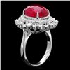 Image 2 : 14K WHITE GOLD 8.50CT RUBY 1.60CT DIAMOND RING