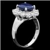 Image 2 : 14K WHITE GOLD 4.00CT SAPPHIRE 1.10CT DIAMOND RING