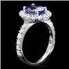 Image 2 : 14K WHITE GOLD 1.71CT TANZANITE 1.06CT DIAMOND RING