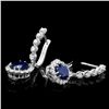 Image 2 : 14K GOLD 5.21CT SAPPHIRE 1.26CT DIAMOND EARRINGS