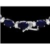 Image 2 : 14K WHITE GOLD 40CT SAPPHIRE 2.00CT DIAMOND NECKLACE