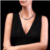 Image 3 : 14K WHITE GOLD 40CT SAPPHIRE 2.00CT DIAMOND NECKLACE