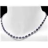 Image 5 : 14K WHITE GOLD 40CT SAPPHIRE 2.00CT DIAMOND NECKLACE