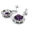 Image 3 : 14K W GOLD 22.50CT AMETHYST 0.40CT DIAMOND EARRINGS