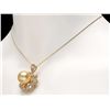 Image 3 : 14K YELLOW GOLD 15MM PEARL 3.00CT DIAMOND PENDANT