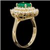 Image 2 : 14K YELLOW GOLD 1.70CT EMERALD 1.25CT DIAMOND RING