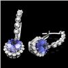 Image 2 : 14K WHITE GOLD 4.7CT TANZANITE 1.3CT DIAMOND EARRINGS